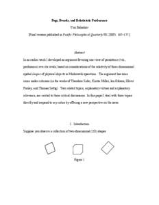 Pegs, Boards, and Relativistic Perdurance Yuri Balashov [Final version published in Pacific Philosophical Quarterly[removed]): 167–175.] Abstract In an earlier work I developed an argument favoring one view of persiste