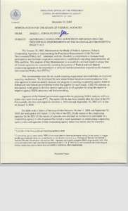 EXECUTIVE OFFICE OF THE PRESIDENT COUNCIL ON ENVIRONMENTAL QUALITY WASHINGTON, D.CDecember,23, 2004