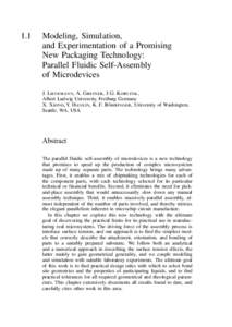 1.1  Modeling, Simulation, and Experimentation of a Promising New Packaging Technology: Parallel Fluidic Self-Assembly