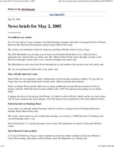 Las Vegas SUN: News briefs for May 2, 2005