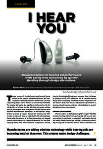 HEARING AIDS  I HEAR YOU  Simulation improves hearing aid performance