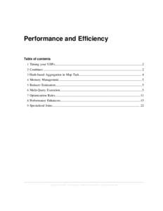 Performance and Efficiency