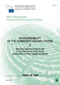 NOTE  Policy Department Structural and Cohesion Policies  INTEROPERABILITY