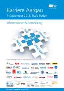 Karriere Aargau  Gemeinsam zu Fachkräften 7. September 2018, Trafo Baden Informationen & Anmeldung