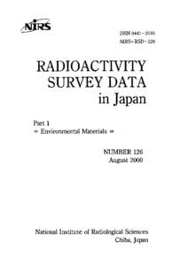 RADIOACTIVITY SURVEY DATA in Japan