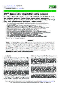 J. Space Weather Space Clim[removed]A05 DOI: [removed]swsc[removed]  G. Lapenta et al., Published by EDP Sciences 2013 OPEN