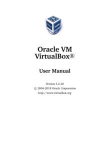 Oracle VM R VirtualBox User Manual VersioncOracle Corporation