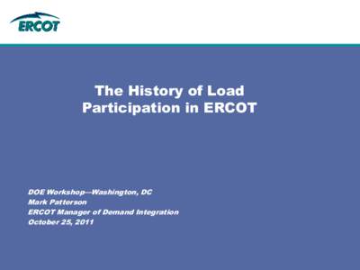 The History of Load Participation in ERCOT