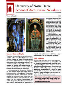 Volume 8, Issue[removed]Featured is the Madonna and Child, an 1875 cast taken from the Cathedral Notre Dame de Paris,