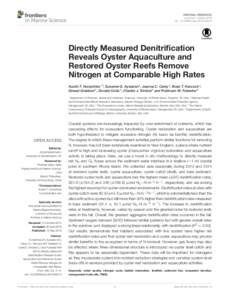 Directly Measured Denitrification Reveals Oyster Aquaculture and Restored Oyster Reefs Remove Nitrogen at Comparable High Rates