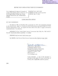 FILED JUL 17, 2014 DOCUMENT NO[removed]FPSC - COMMISSION CLERK BEFORE THE FLORIDA PUBLIC SERVICE COMMISSION