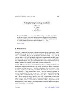 Geometry & Topology–Desingularizing homology manifolds J B RYANT
