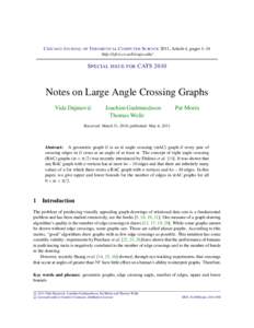 Notes on Large Angle Crossing Graphs
