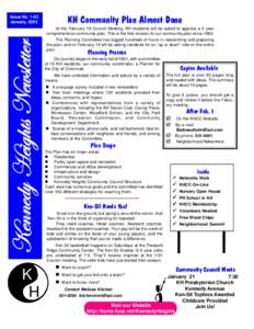 Issue NoJanuary, 2003 KH Community Plan Almost Done  Kennedy Heights Newsletter