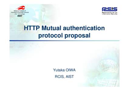 HTTP Mutual authentication protocol proposal
