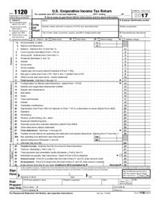 1120  U.S. Corporation Income Tax Return Form Department of the Treasury