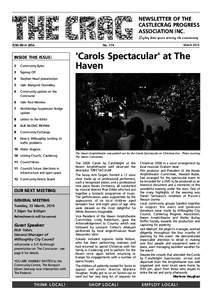 NEWSLETTER OF THE CASTLECRAG PROGRESS ASSOCIATION INC. Eighty three years serving the community ISSN[removed]