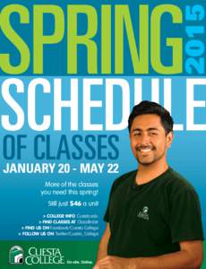 2015  SPRING SCHEDULE OF CLASSES