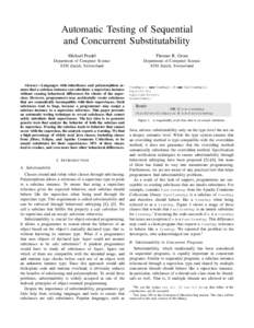 Automatic Testing of Sequential and Concurrent Substitutability Michael Pradel Thomas R. Gross