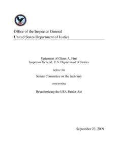 Privacy of telecommunications / Surveillance / USA PATRIOT Act / Federal Bureau of Investigation / Censorship in the United States / National security letter / Patriot Act / Foreign Intelligence Surveillance Act / Electronic Communications Privacy Act / Law / National security / Privacy law