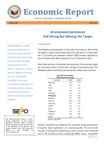 Economic Report SENATE ECONOMIC PLANNING OFFICE March 2015 ER