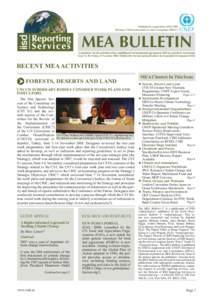 Published in cooperation with UNEP Division of Environmental Law and Conventions (DELC) UNEP  MEA BULLETIN
