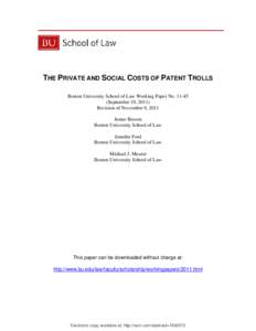 Patent law / Criticism of intellectual property / Patent troll / Pejoratives / Patent / James Bessen / Software patent / Unified Patents / Defensive patent aggregation