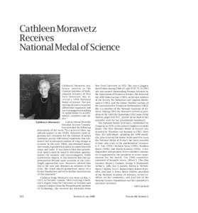 Cathleen Synge Morawetz / Noether Lecture / Courant Institute of Mathematical Sciences / Martin David Kruskal / Morawetz / Synge / Cathleen / Stephen Smale / Joan A. Steitz / Science / Academia / Mathematics