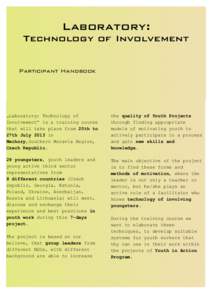 Laboratory:  Technology of Involvement !  Participant Handbook