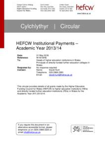 www.hefcw.ac.uk  Cylchlythyr | Circular