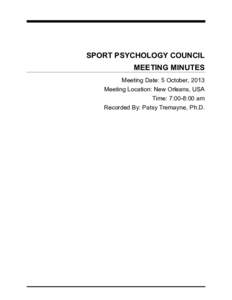 Sport Psychology Council Minutes