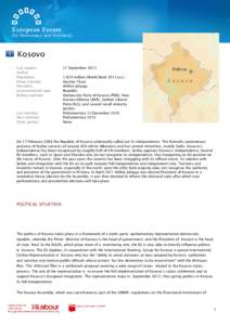 Politics of Kosovo / Balkans / Elections in Kosovo / Kosovo Liberation Army / Republic of Kosovo / Democratic Party of Kosovo / Hashim Thaçi / Democratic League of Kosovo / New Kosovo Alliance / Kosovo / Politics / Independence of Kosovo
