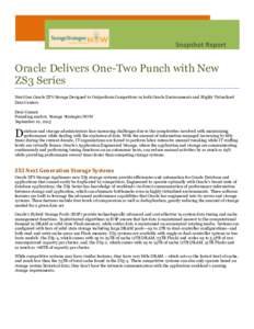 Oracle Delivers One-Two Punch with New ZS3 Series