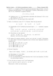 Algebra e logicaCalcolo proposizionale e logica Roma, 4 gennaio 2018.