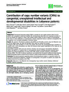 Contribution of copy number variants (CNVs) to congenital, unexplained intellectual and developmental disabilities in Lebanese patients