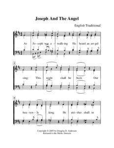 Joseph And The Angel English Traditional dd 4 a 4j