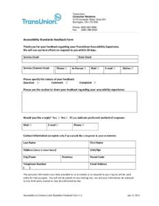 Accessibility for Ontarian’s with Disabilities Feedback Form
