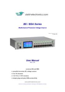 BS / BSA Series Multichannel Precision Voltage Source BS-Series_Voltage_Source_v2_81.doc  16. March. 2018
