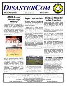 DISASTERCOM DERA Newsletter DERA Annual Membership Meeting
