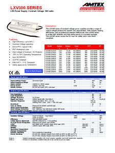 LXV300 SERIES  LED Power Supply: Constant Voltage: 300 watts “DC Power Solutions…not just components”