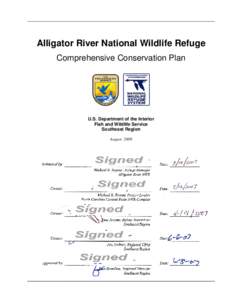 Alligator River National Wildlife Refuge Comprehensive Conservation Plan U.S. Department of the Interior Fish and Wildlife Service Southeast Region