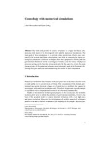 Cosmology with numerical simulations Lauro Moscardini and Klaus Dolag