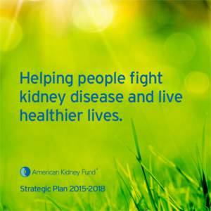 Helping people fight kidney disease and live healthier lives. Strategic Plan