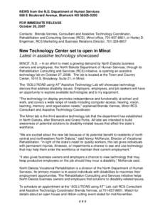 Microsoft Word - New Assistive Technology Lab to open in Minot.doc