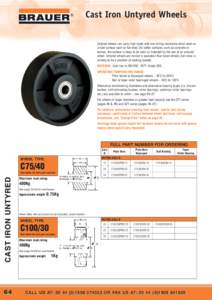 ®  Cast Iron Untyred Wheels Untyred wheels can carry high loads with low rolling resistance when used on a hard surface such as flat steel. On softer surfaces, such as concrete or tarmac, the surface is likely to be wor