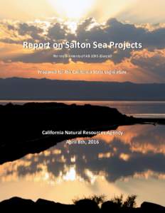 Report on Salton Sea Projects Per requirements of ABGarcia) Prepared for the California State Legislature  California Natural Resources Agency