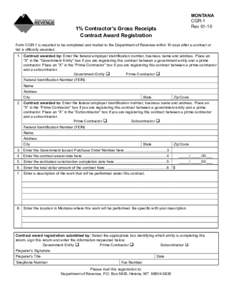 CLEAR FORM  1% Contractor’s Gross Receipts Contract Award Registration  MONTANA