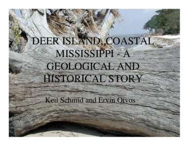 DEER ISLAND, COASTAL MISSISSIPPI - A GEOLOGICAL AND HISTORICAL STORY Keil Schmid and Ervin Otvos