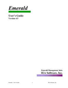 Emerald User’s Guide Version 4.5 Emerald Management Suite