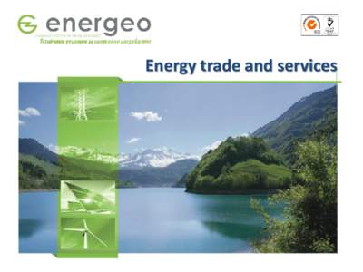 Energy trade and services  COMPANY PROFILE •  Energeo Ltd. is a part of Geotechmin group and is active trader of electrical